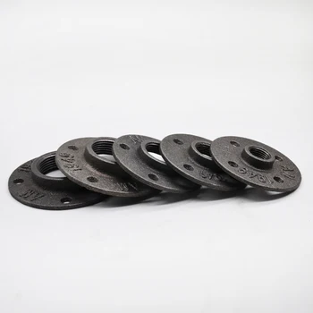 

6pcs Iron Pipe Fittings Wall Mount Floor Antique DN15 Flange Piece Hardware Tool cast iron flanges