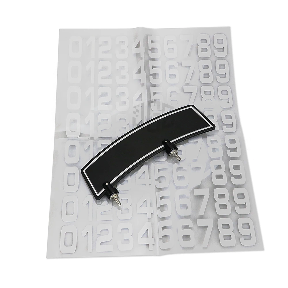 Motorcycle CNC Front Fender Number License Plate Holder Sticker