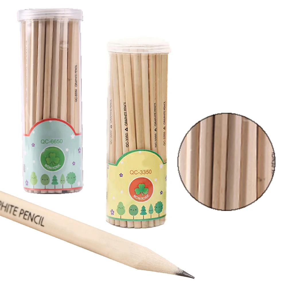 

50pcs/set Mini Wood HB Short Pencils Eco-friendly Mechanical Graphite Pencil for Kids Office School Stationery Supplies 17.5cm s