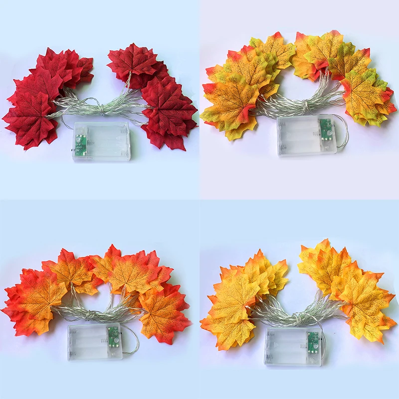 

3M 20 Lights Maple Christmas Tree Decoration Pendant Maple Leaf String Lights For Wedding Christmas Courtyard Party Room