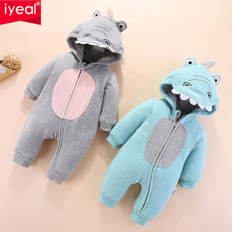

IYEAL Newborn Baby Winter Hoodie Clothes Cartoon Infant Baby Girls Boys Climbing New Winter Outwear Rompers 3m-12m Boy Jumpsuit