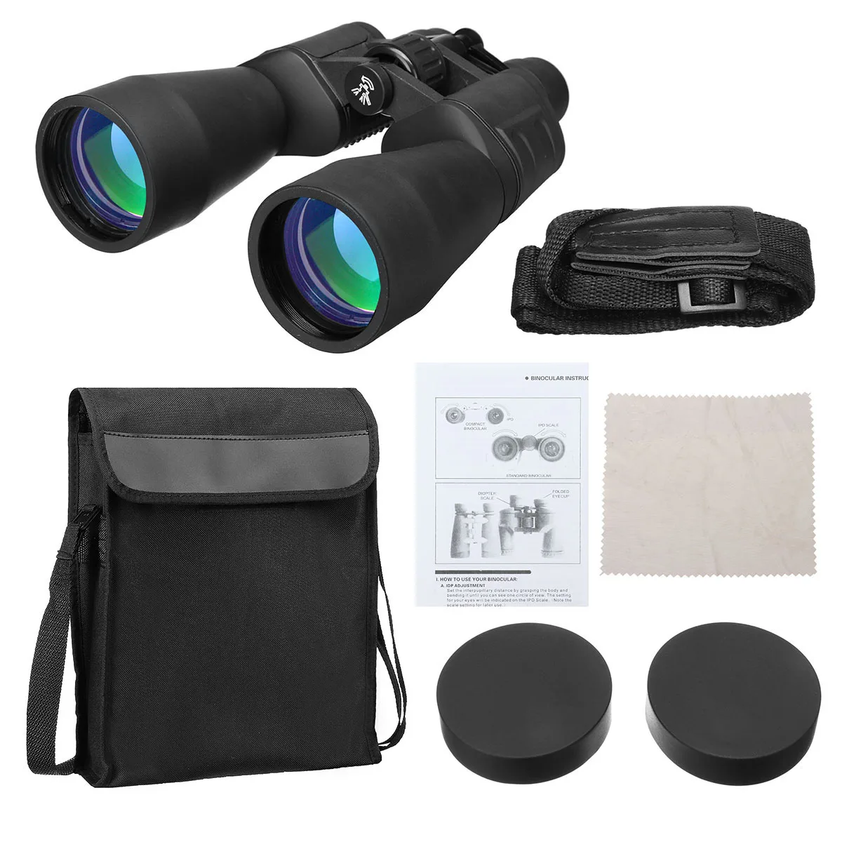 60mm Tube 10x-380x100 Zoom Night Vision HD Binoculars Telescope Outdoor Travel