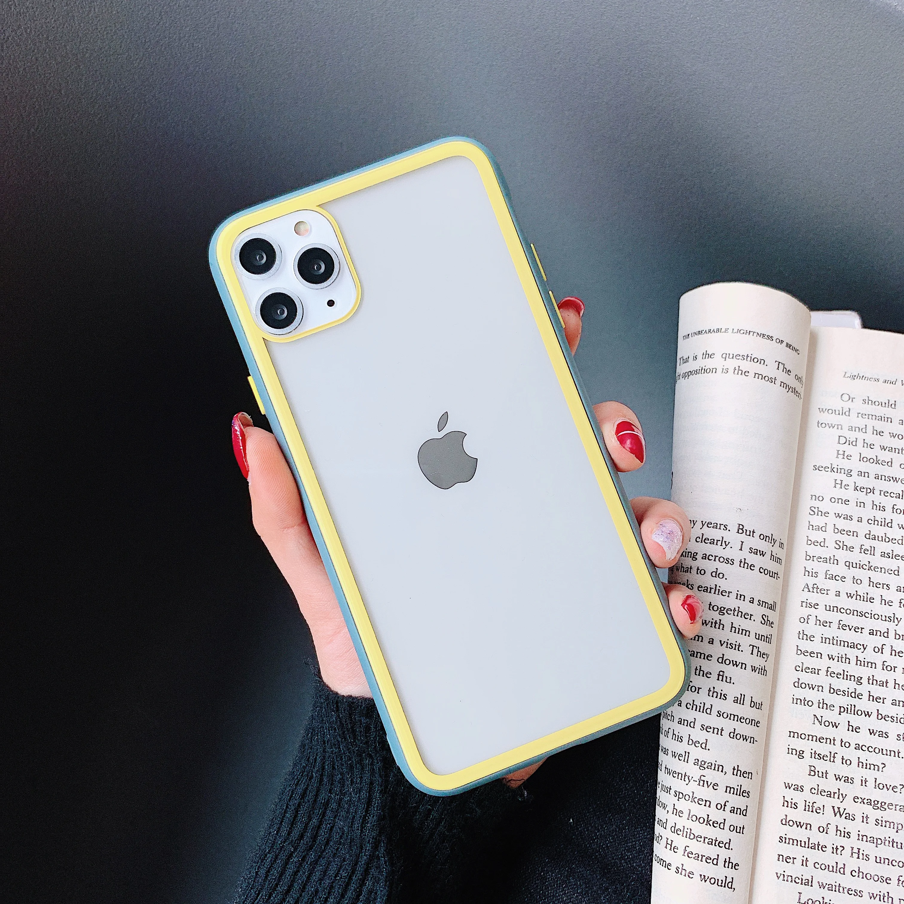 Цветной прозрачный чехол для телефона iPhone 11Pro X XR XS Max 8 7 6 6S Plus прозрачная акриловая