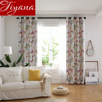 

Colorful Butterfly Curtain for Kids Gril Room Bedroom Cartoon Blackout Drape for Living Room Fabric Blinds W-JD062 #40