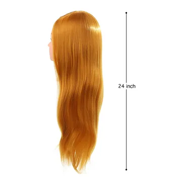 

60cm Wine Red Long Straight Hair Hairdressing Practicing Manikin Head Hair Mannequin Dummy Head