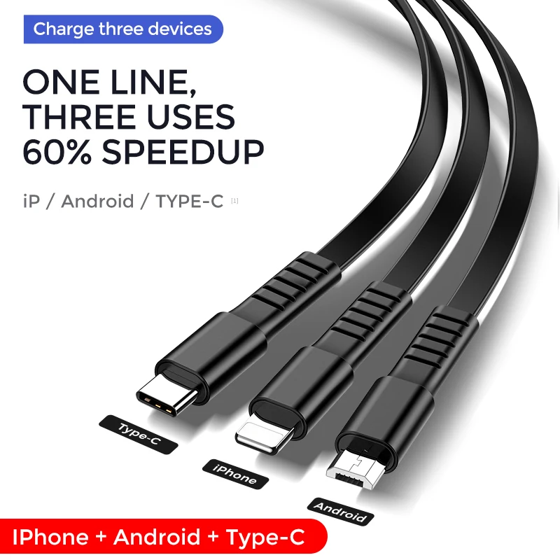 Joyroom 3 в 1 usb type C Micro USB кабель type-c выдвижной портативный кабель для быстрой зарядки Xiaomi samsung для iPhone