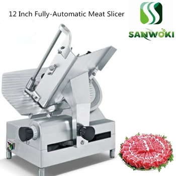 

12 inch Fully-Automatic meat roll cutting machine Meat Slice Machine skiver Cut mutton roll planer Frozen Meat Slicer machine