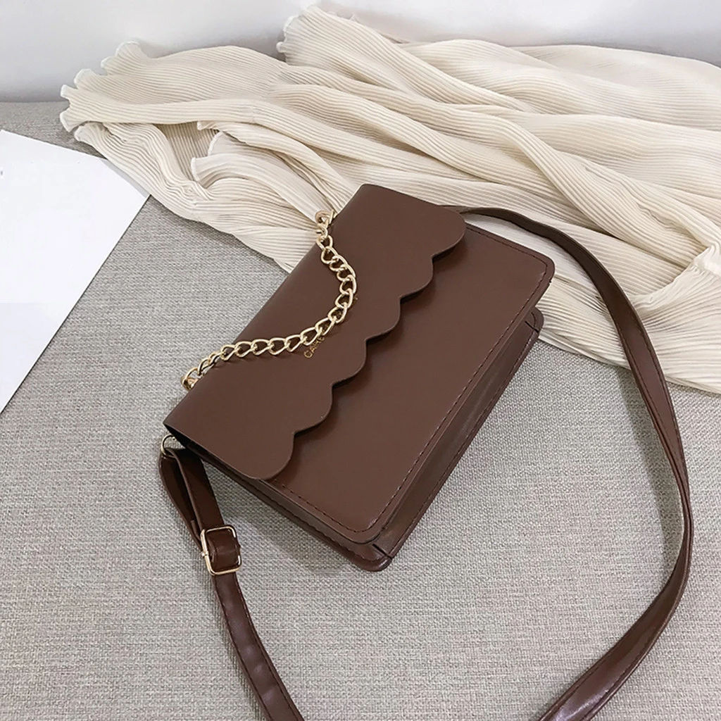 Simple Flap Shoulder Fashion Women Bag Leather Bags Girls Pure Color Mini Messenger Chest Cross Body Handbags Bolsa Feminina 820