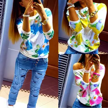 

Sping Cute Women's Long Sleeve Shirt Casual Pullover Blouse Loose Tops