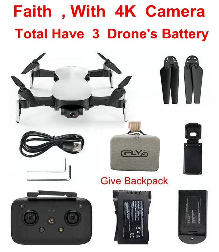 BestPrice CFLY Faith gps RC складной Дрон Квадрокоптер вертолет бесщеточный мотор с 5G 4K Wifi Fpv HD камера f11 pro - Цвет: faith 4K 3b bag