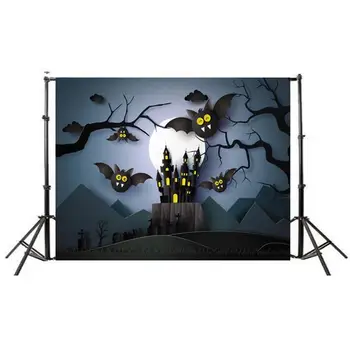 

0.9X1.5m Halloween Background Cloth Pictorial Cloth Bat Castle Photography Photo Studio Home Decoration Accessories