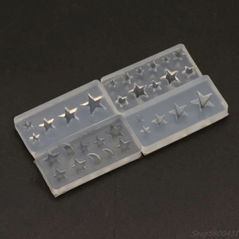 

4Pcs Mini Size Moon Star Nail Art Tool Silicone Carved Mold Template Mould Kit Resin Molds Kit Art Craft Tools S29 20