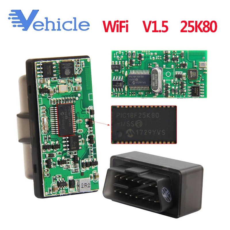 ELM 327 V1.5 OBD2 Wifi сканер для IOS/Android OBD 2 Автомобильный диагностический инструмент ELM327 V1.5 Wi-Fi сканер Automotivo