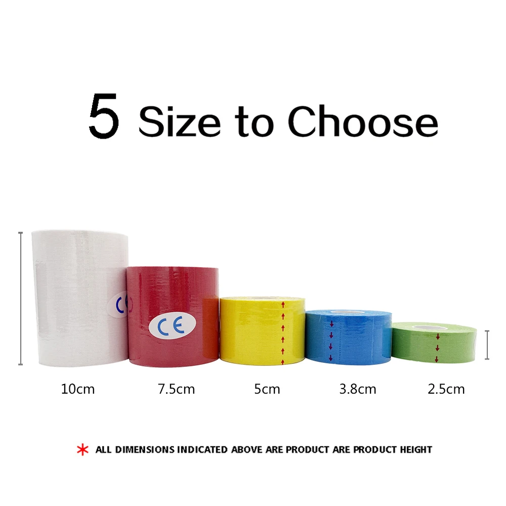 Kinesiology Tape Muscle Bandage 15 Colour Sports Cotton Elastic Adhesive Strain Injury High Speed Knee Running Pain Relief Gym