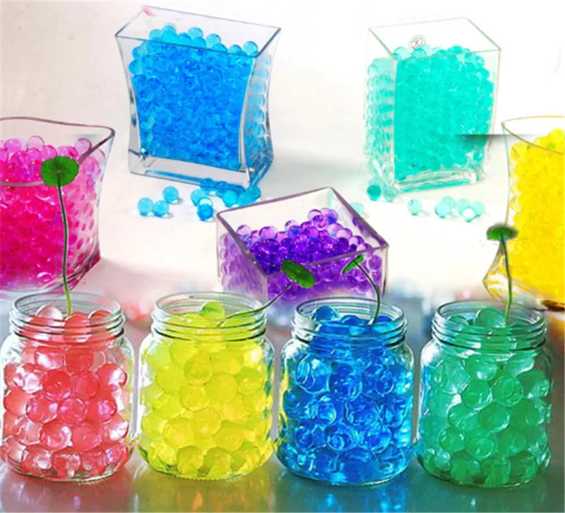 Bolas Mágicas de hidrogel de cristal para el suelo, florero de cuentas