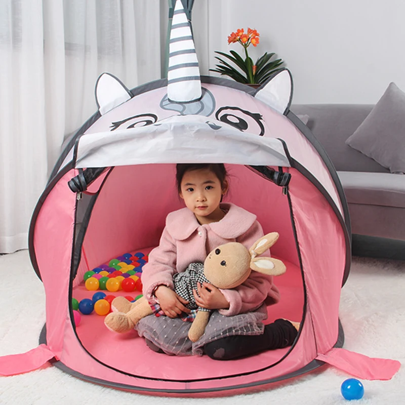 

Kids bed tents with light storage pocket folding Llight-blocking tent bed mosquito net pop up mattress tent unicorn canopy net