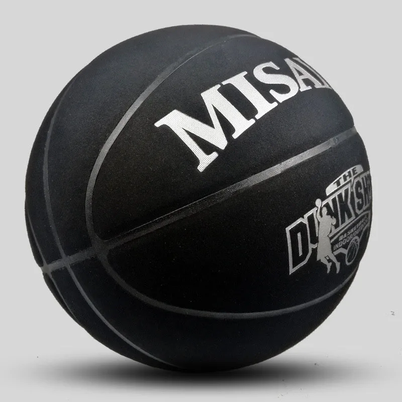 Черный No. 7 student basketball leather texture blue ball microfiber explosion-proof basketball wear-resistant wicking - Цвет: Черный
