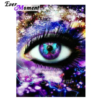 

Ever Moment Diamond Painting Artwork With Square Stones Shiny Butterfly Eye Decoration House Stuff For Leisure New Arrival 5L499