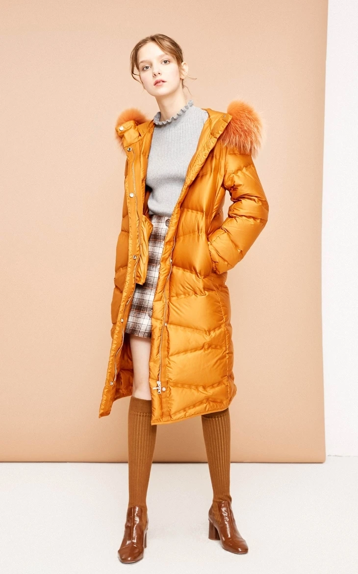 Vero Moda Женский Галстук-ап 80% белый утиный пух бархат меховой воротник съемный длинный пуховик парка пальто | 318412553