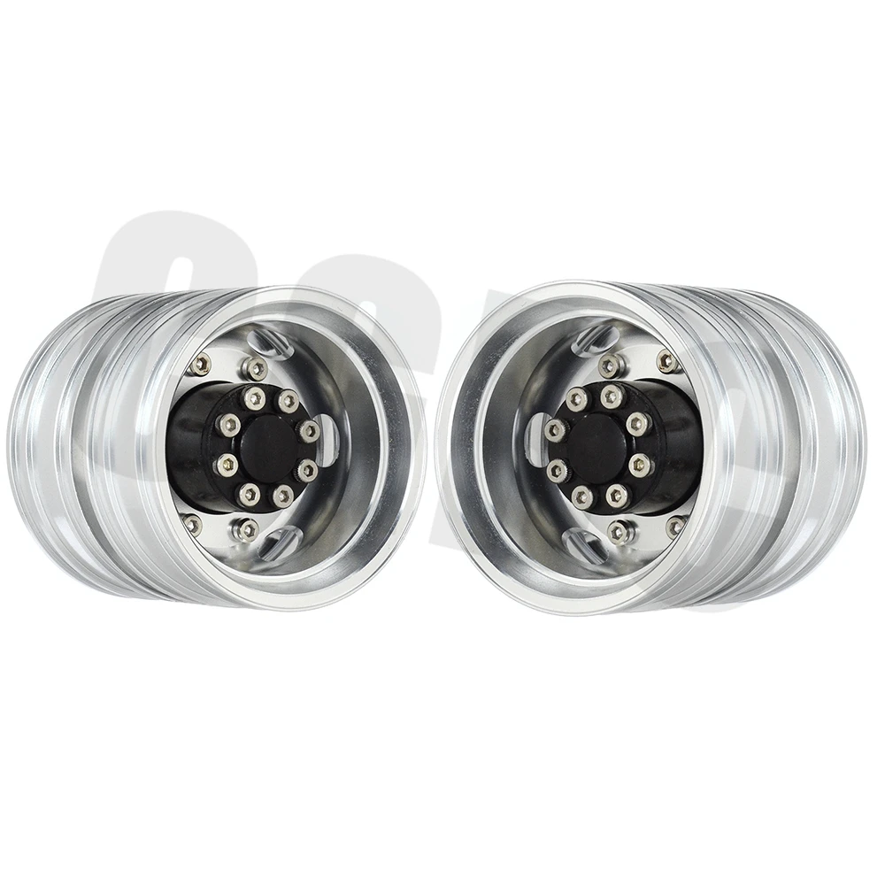 2PCS High Quality CNC Metal Alloy Front Rear Wheel Hub Rim For 1/14 Tamiya RC Car Tow Drag Trailer Truck Man Scania | Игрушки и хобби