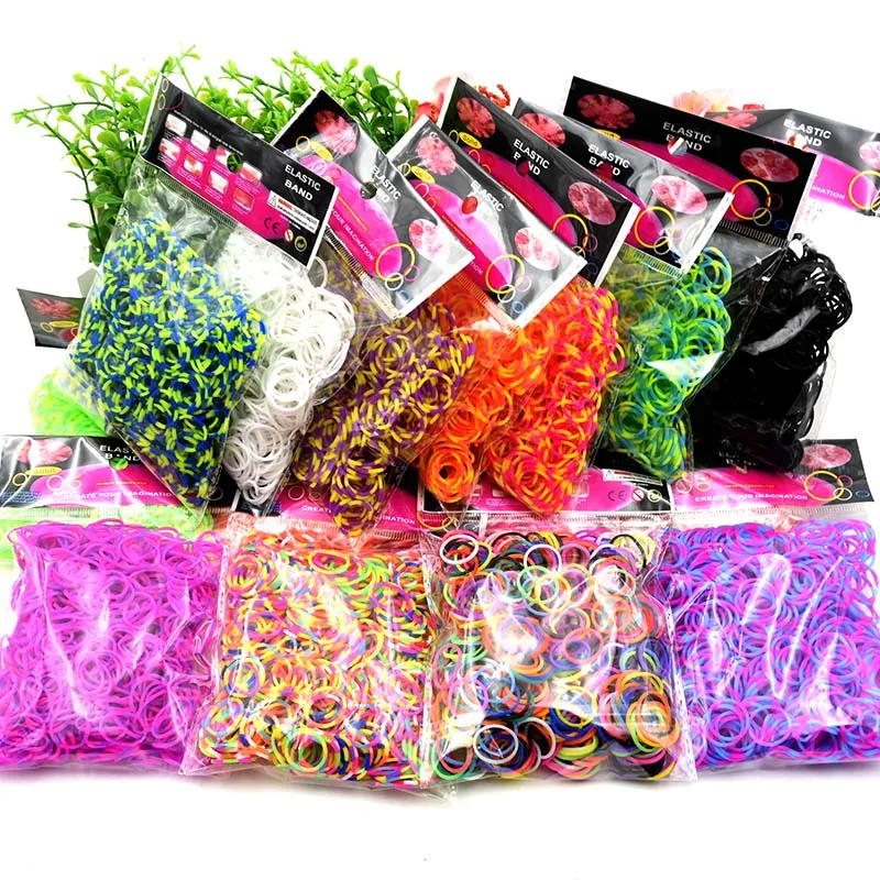 Banda de goma hecha a mano para niños, juguetes coloridos para tejer, pulseras, telar, artesanías, Juguetes Diy