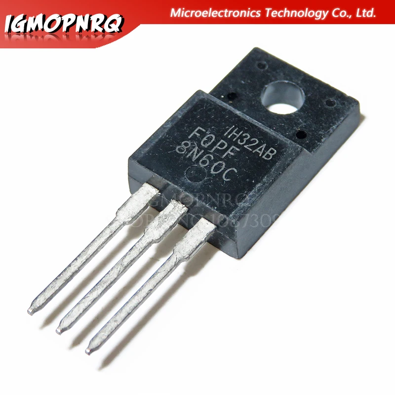 10pcs-FQPF8N60C-8N60C-8N60-600V-8A-MOSFET-N-Channel-transistor-TO-220F ...