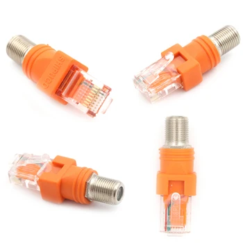 

F-Type Connector RF Female To RJ45 Male Coaxial Barrel Coupler Adapter Coax Adapter RJ45 To RF Connector