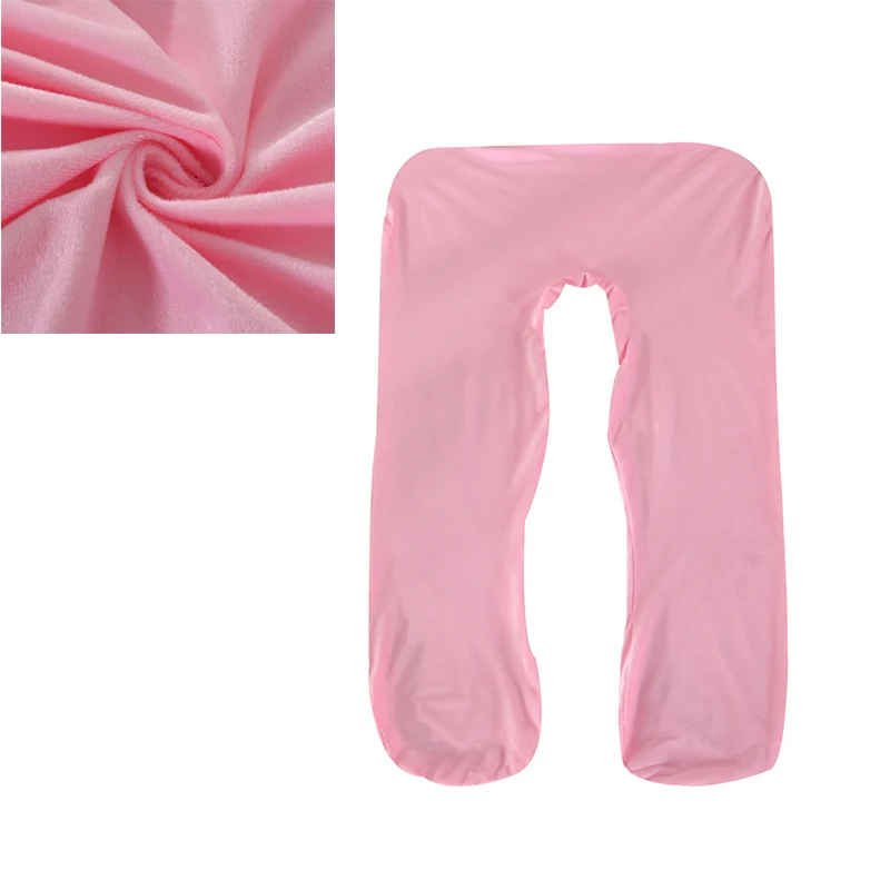 Flannel-Pink Наволочки для беременных, съемный чехол, декоративные u-образные подушки для тела, чехол для беременных, съемный чехол на молнии 125 см - Цвет: Flannel-Pink