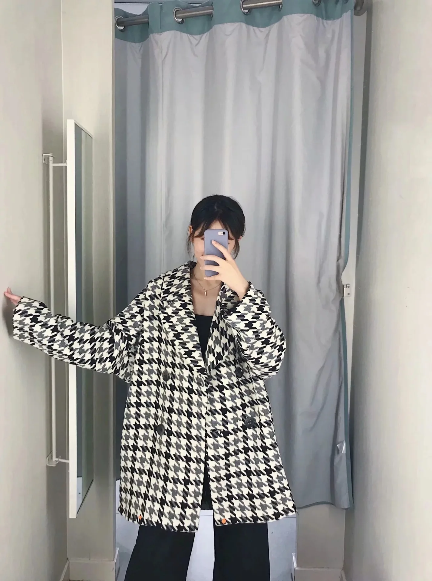Winter Coat Women Loose Oversize Long Coat Ladies Double Breasted Warm Woolen Outerwear abrigos mujer invierno