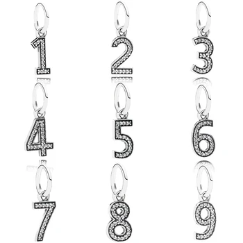 

NEW 100% 925 Sterling Silver 9 Number of An Alphabet Charm Beads Collocation Bracelet Fit DIY Bracelet Women Original Jewelry