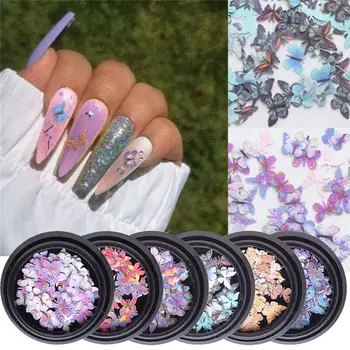 

3D Holographic Laser Glitter Flakes Butterfly Nail Sequins Nail Art Decoration J9X5