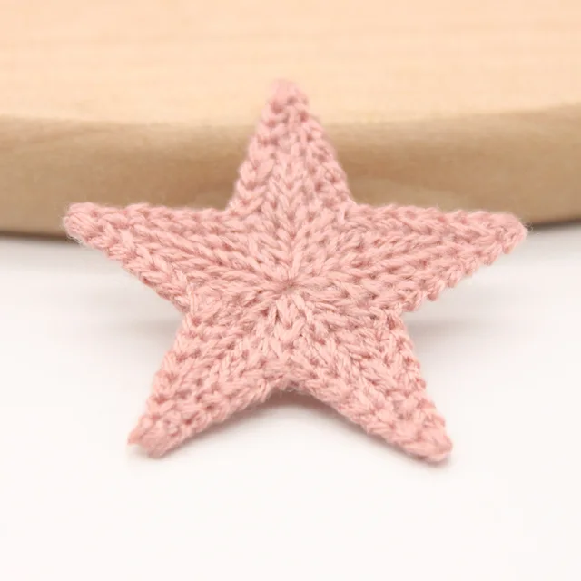 20pcs/pack 3.4cm Mini Cotton Knitting Pentagram for Home Hat Clothing Decoration Scrapbooking DIY Crafts Handmade Accessories T-1