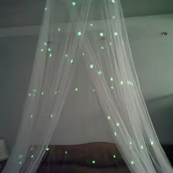 

76 Stars Single Open Door Simple Court Round Mosquito Net Lace Insect Bed Canopy Netting Curtain 60 * 250 * 1200cm