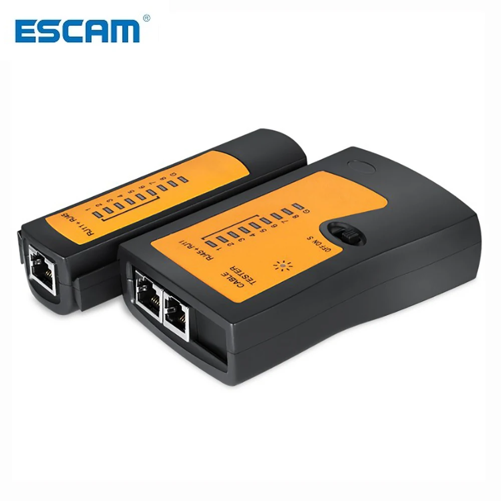 Тестер сетевого кабеля escam rj45, rj11, rj12, cat5, utp - АлиТопс