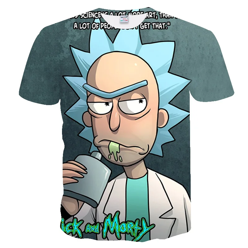 nuevo 3d Rick y marty impreso camiseta divertida camiseta Повседневная verano camiseta hombres camisetas tops talla grande 4XL