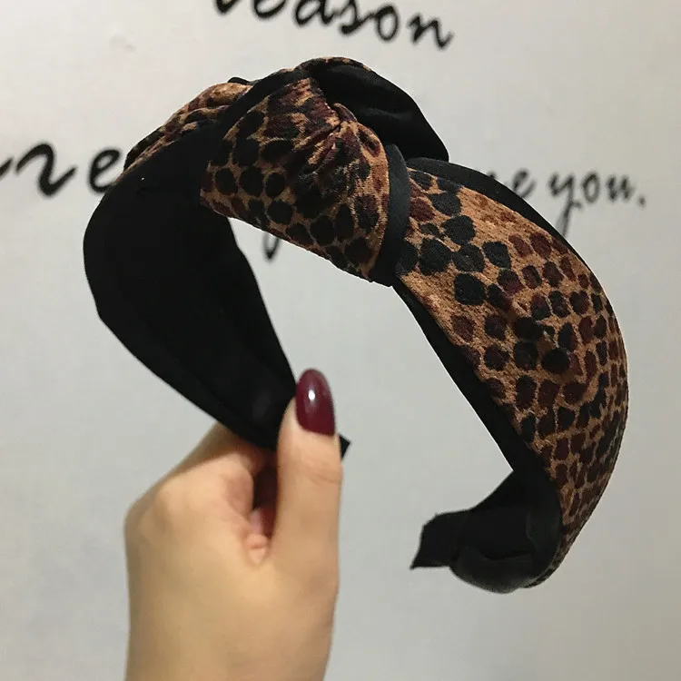 Модель из Южной Кореи, цветные линии питона, перекрещивающиеся узелки, серия han, широкая лента, тканевая лента для волос