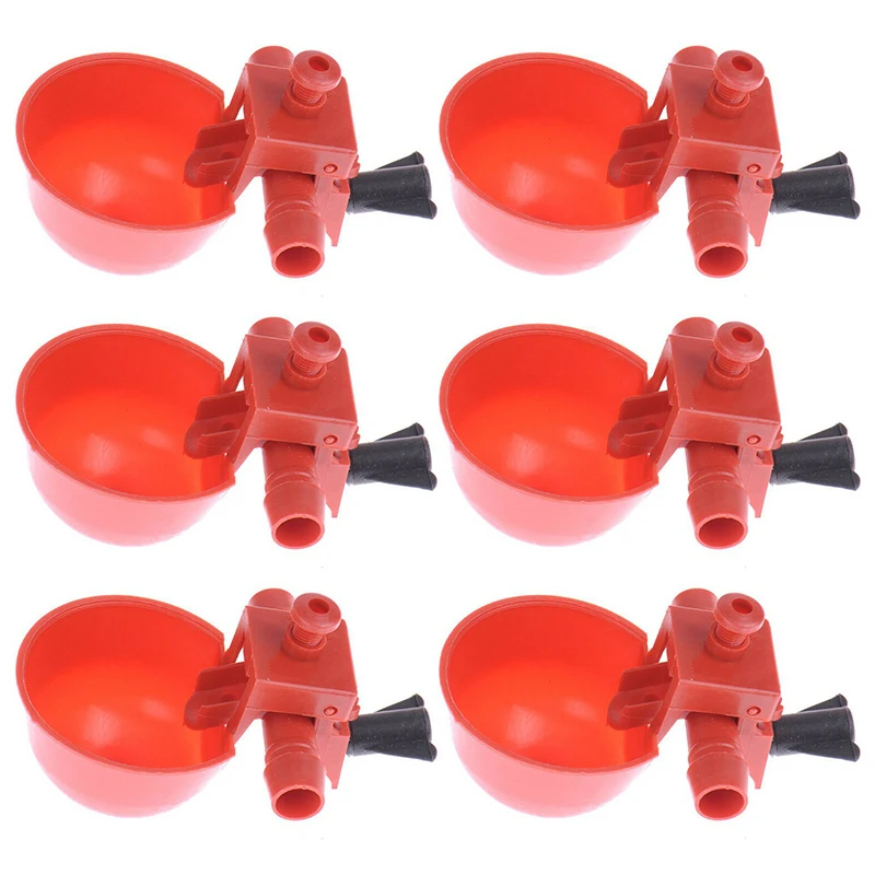 Red Automatic Quail Waterer Animal Feeders Automatic Bird Coop Feed Poultry Chicken Fowl Drinker Water Drinking Cups