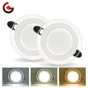 3 가지 색상 변경 가능한 LED 통 6W LED 램프 220, 230, 240V 스포트라이트 매립형 라운드 패널 조명, 실내 조명 다운 라이트