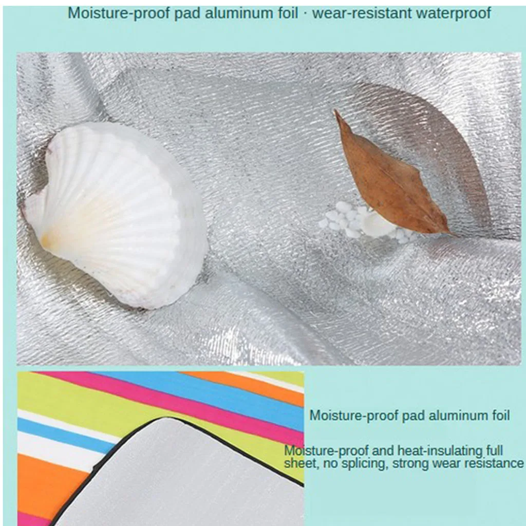 Extra Large Sand Proof Travel Picnic Camping Mat Waterproof Outdoor Holiday Beach Garden Folding Camping Pad Blanket 200x200cm