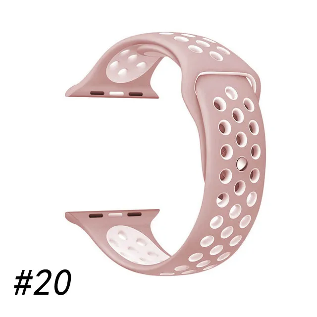 Мягкие часы ремешок для apple watch band 44 мм 40 мм ремешок для часов аpple watch iWatch 4/3/2/1, 42 мм, 38 мм, ремешок для часов запасной браслет ремешок - Цвет ремешка: Pink white