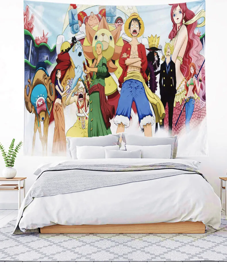 Аниме one piece Луффи Чоппер команда гобелен настенный Декор Ретро принты для домашнего декора Висячие гостиная печать стены гобелен