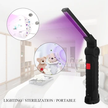 

Portable USB Folding Outdoor Bright COB+LED Rechargeable Cordless Emergency Work Light Torch Flashlight Handy Inspection Lamp