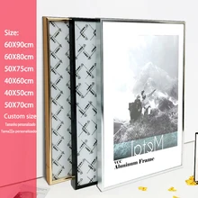 Metall Bilderrahmen Für Wand DIY Aluminium Foto Rahmen Fotos 40X50 40X70 50X75 60X80cm Mit Plexiglas Wand Kunst Poster Rahmen