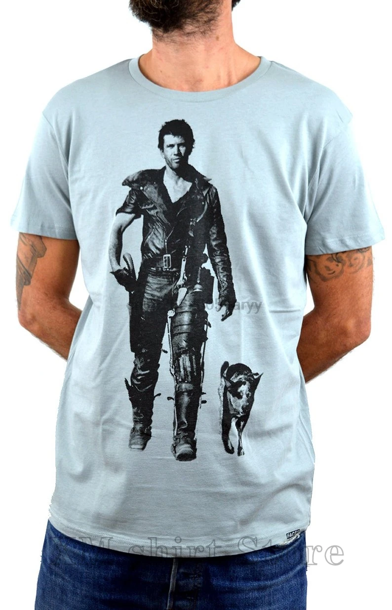 

Faces MAD Max Interceptor Men Organic T-Shirt Hand Printed In Italy 100% cotton funny print tshirt men women shirts