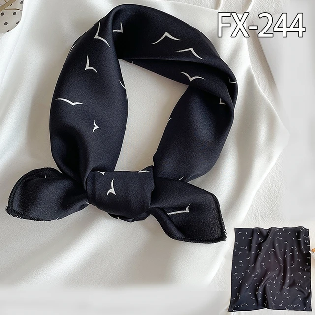 2021 Square Silk Scarf Women Fashion Print Small Neck Scarfs Office Lady Hair Band Foulard Hand Kerchief Female Bandana Shawl FX-244