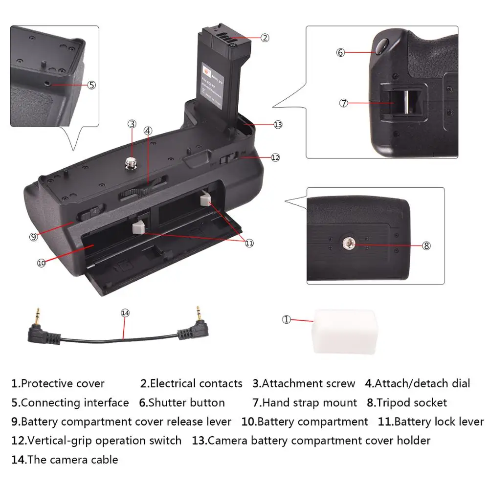DSTE EOS RP вертикальный Батарейный держатель с 2 LP-E17 батареей и двойным жк-зарядным устройством для камеры Canon EOS RP как EG-E1