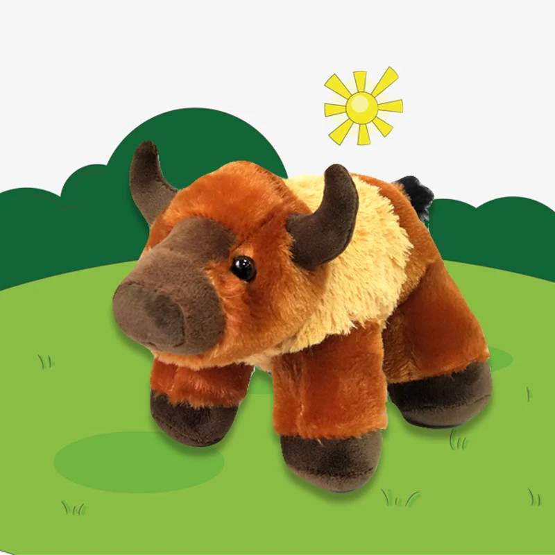 

Simulation of little buffalo doll plush toy little yak doll