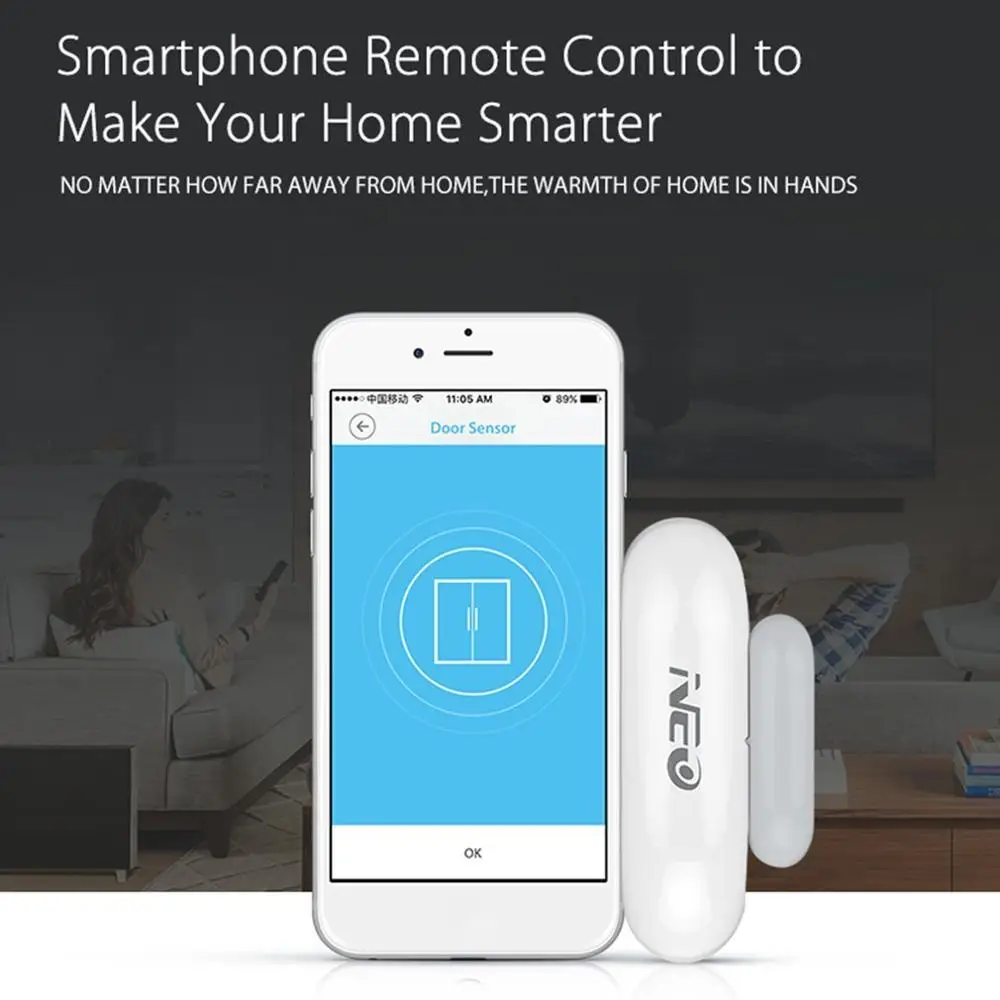 NAS-DS01W WiFi Smart Двери, окна Сенсор гнездо не требуется Plug& Play обеспечивает дистанционного наблюдения за домом 2,4 ГГц сети Wi-Fi