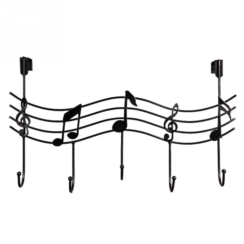 Креативный декор из музыкальных нот; настенные крючки для кухни и ванной комнаты Органайзер Крючки-вешалки психического железный навесной шкаф с 5-крючок