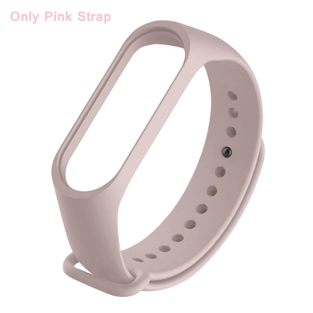 Pink Браслет для Xiaomi mi, 4 ремешка, 3 ремешка, силиконовый браслет, сменный Браслет Для Xiaomi mi Band 4 mi Band 3, цветной ремешок на запястье из ТПУ - Цвет: Pink